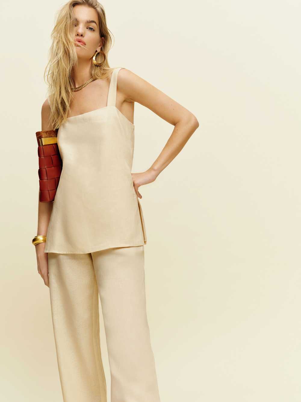 Reformation Kristen Linen Two Piece - Sugar