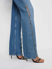 Reformation Inez Low Rise Bootcut Jeans - Leech