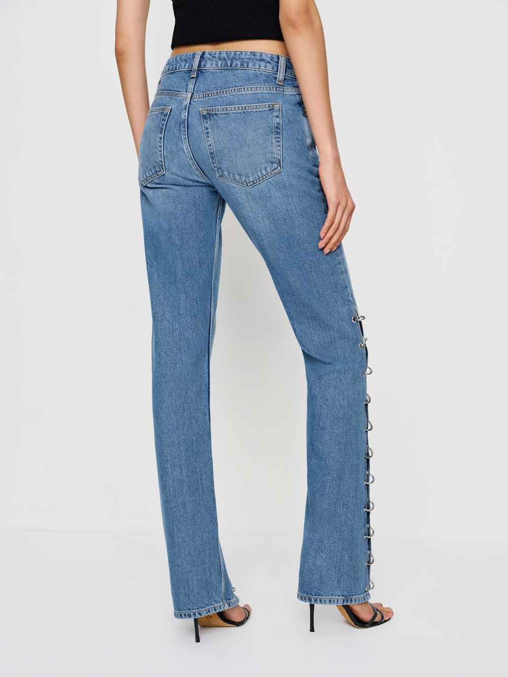 Reformation Inez Low Rise Bootcut Jeans - Leech