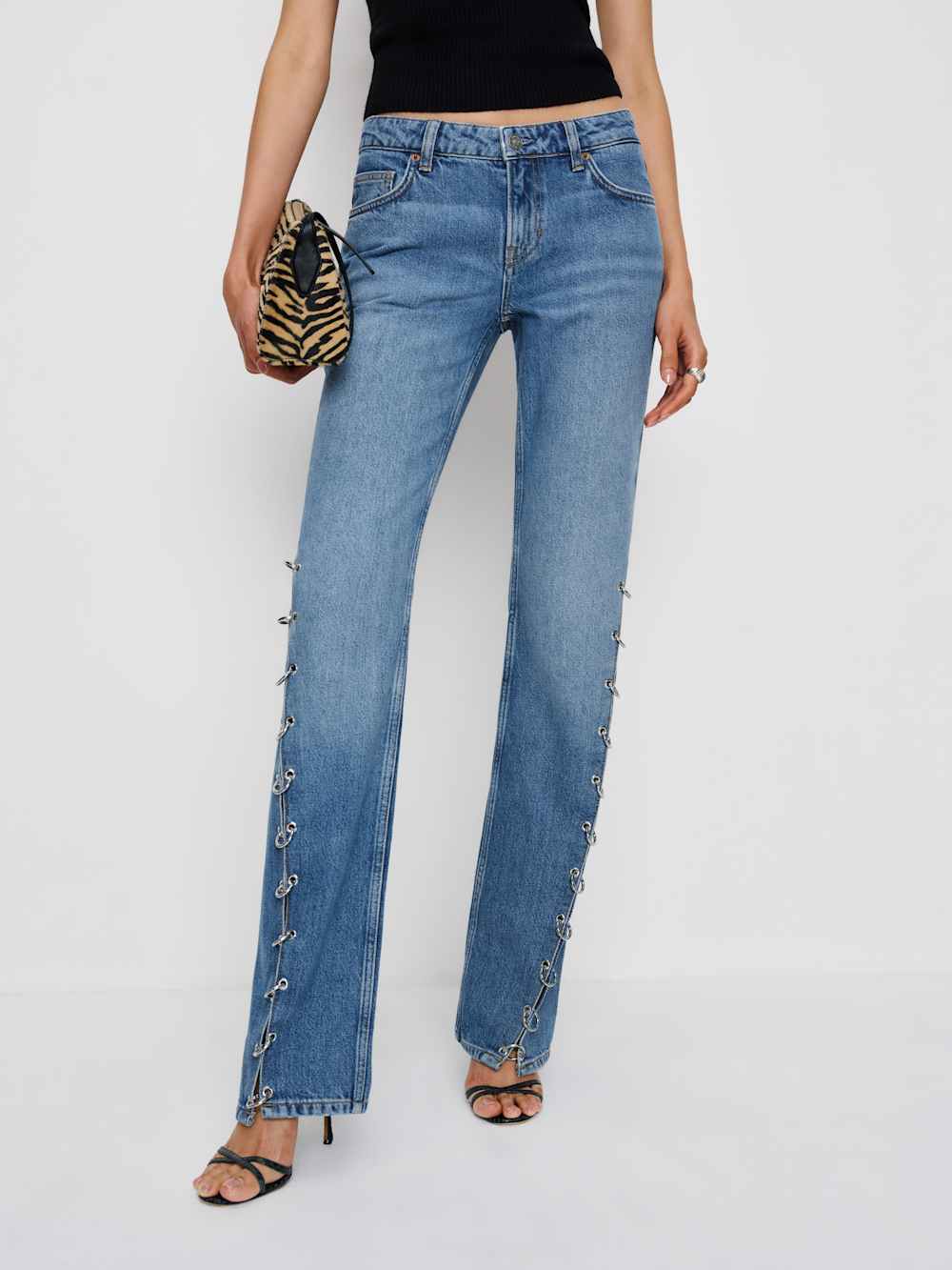 Reformation Inez Low Rise Bootcut Jeans - Leech