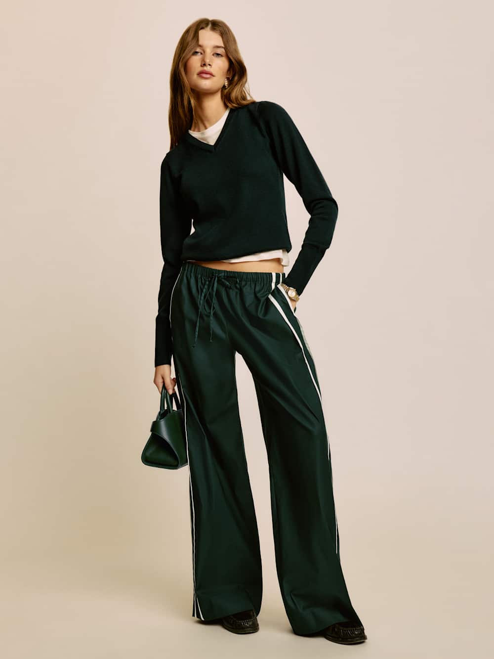 Reformation Petites Julien Poplin Pant - Forest