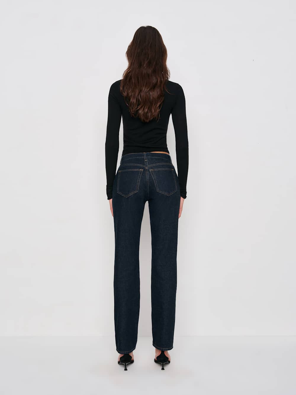 Reformation Greer Mid Rise Straight Jeans - Ondine