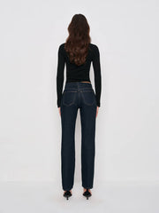 Reformation Greer Mid Rise Straight Jeans - Ondine