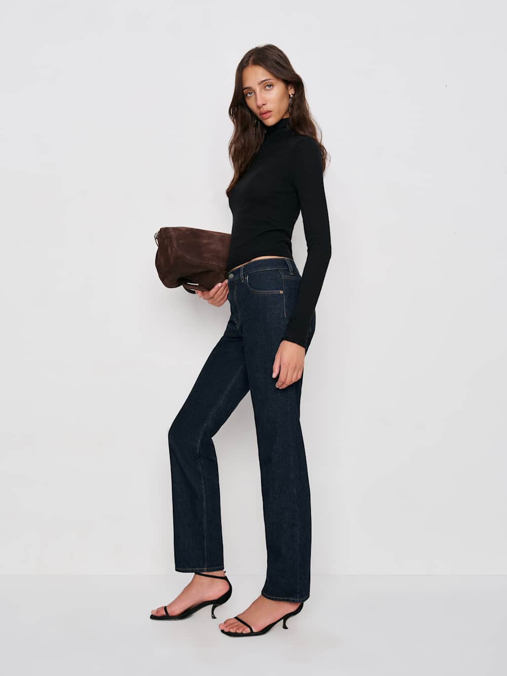 Reformation Greer Mid Rise Straight Jeans - Ondine