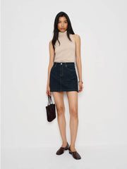 Reformation Rue High Rise Denim Mini Skirt - Ondine