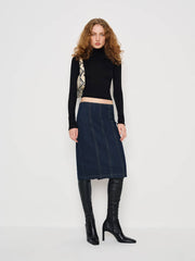 Reformation Soren Super Stretch Denim Midi Skirt - Lamond