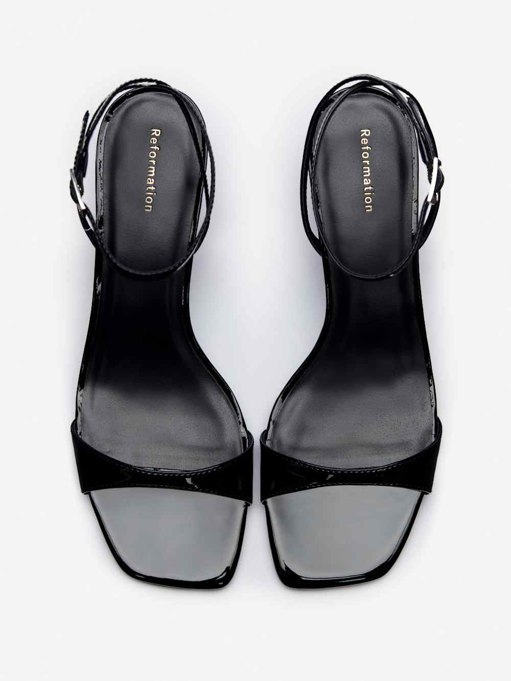 Reformation Sage Heeled Sandal - Black Patent
