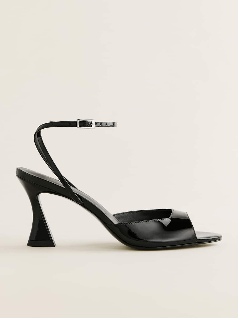 Reformation Noey Heeled Sandal - Black Patent