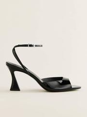 Reformation Noey Heeled Sandal - Black Patent
