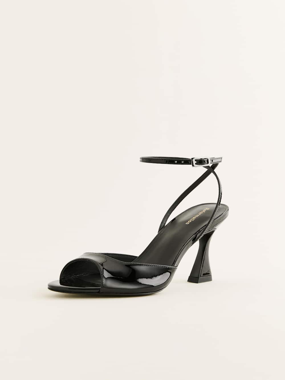 Reformation Noey Heeled Sandal - Black Patent