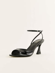 Reformation Noey Heeled Sandal - Black Patent