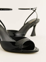 Reformation Noey Heeled Sandal - Black Patent