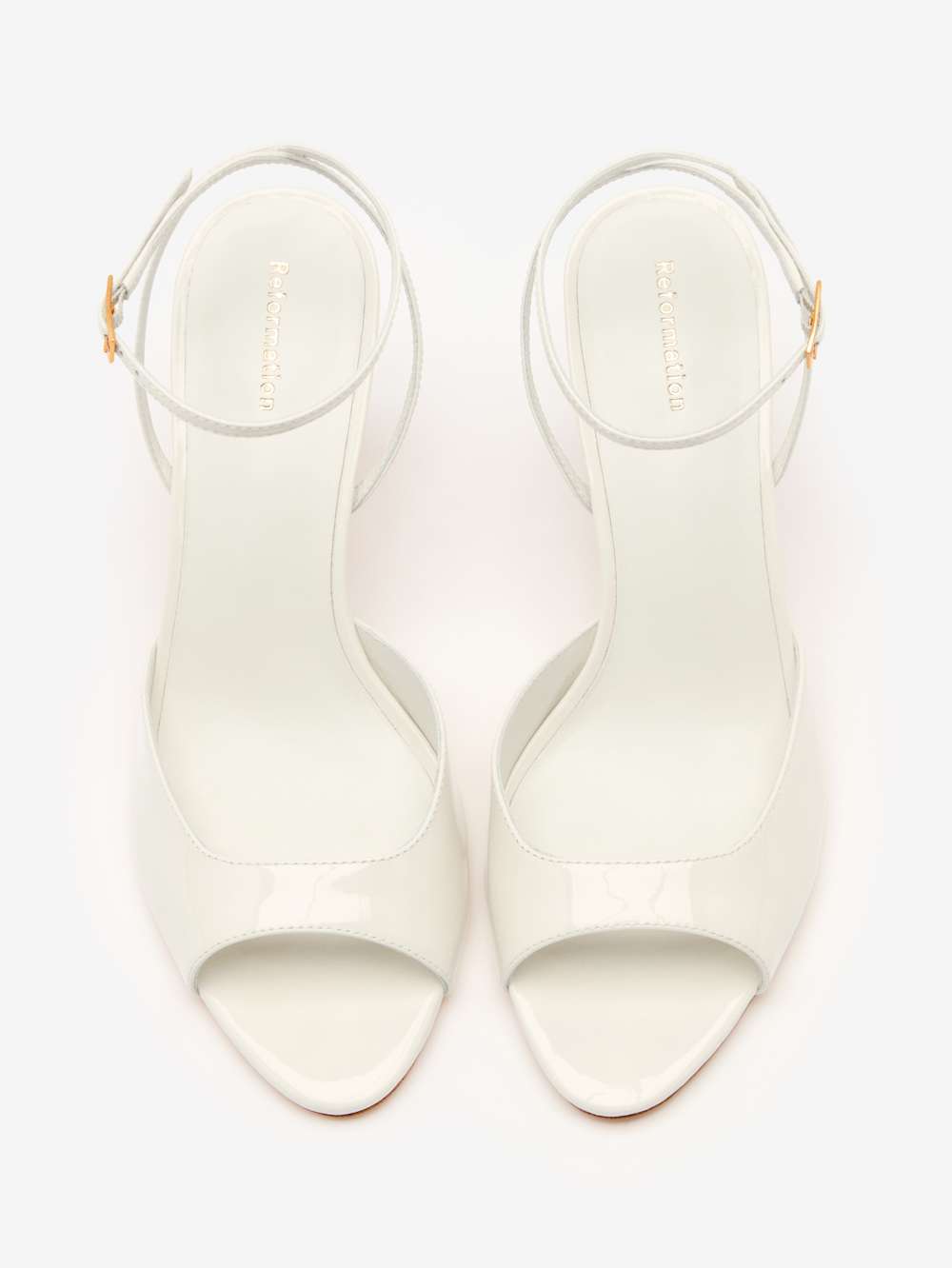 Reformation Noey Heeled Sandal - White Patent