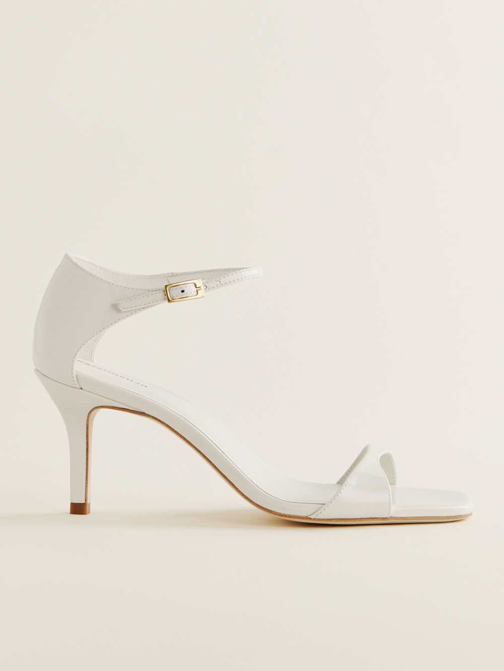 Reformation Gwen Heeled Sandal - White Patent