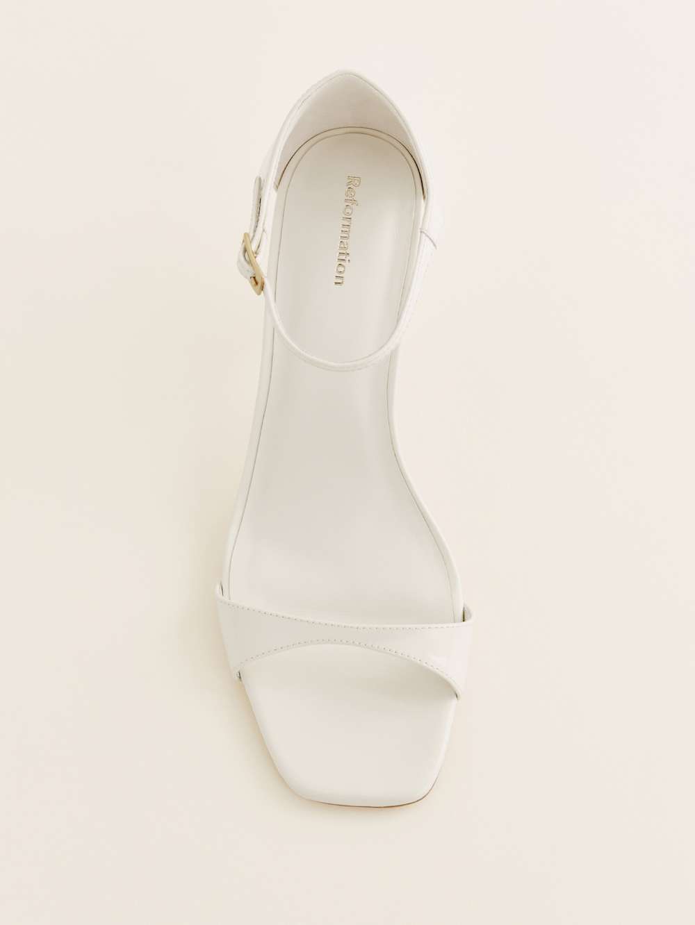 Reformation Gwen Heeled Sandal - White Patent