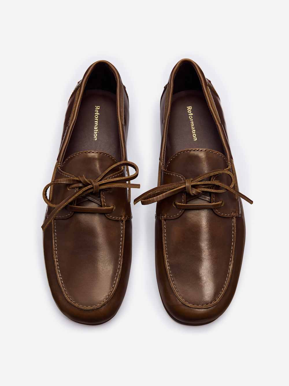 Reformation Fia Boat Loafer - Distressed Brown