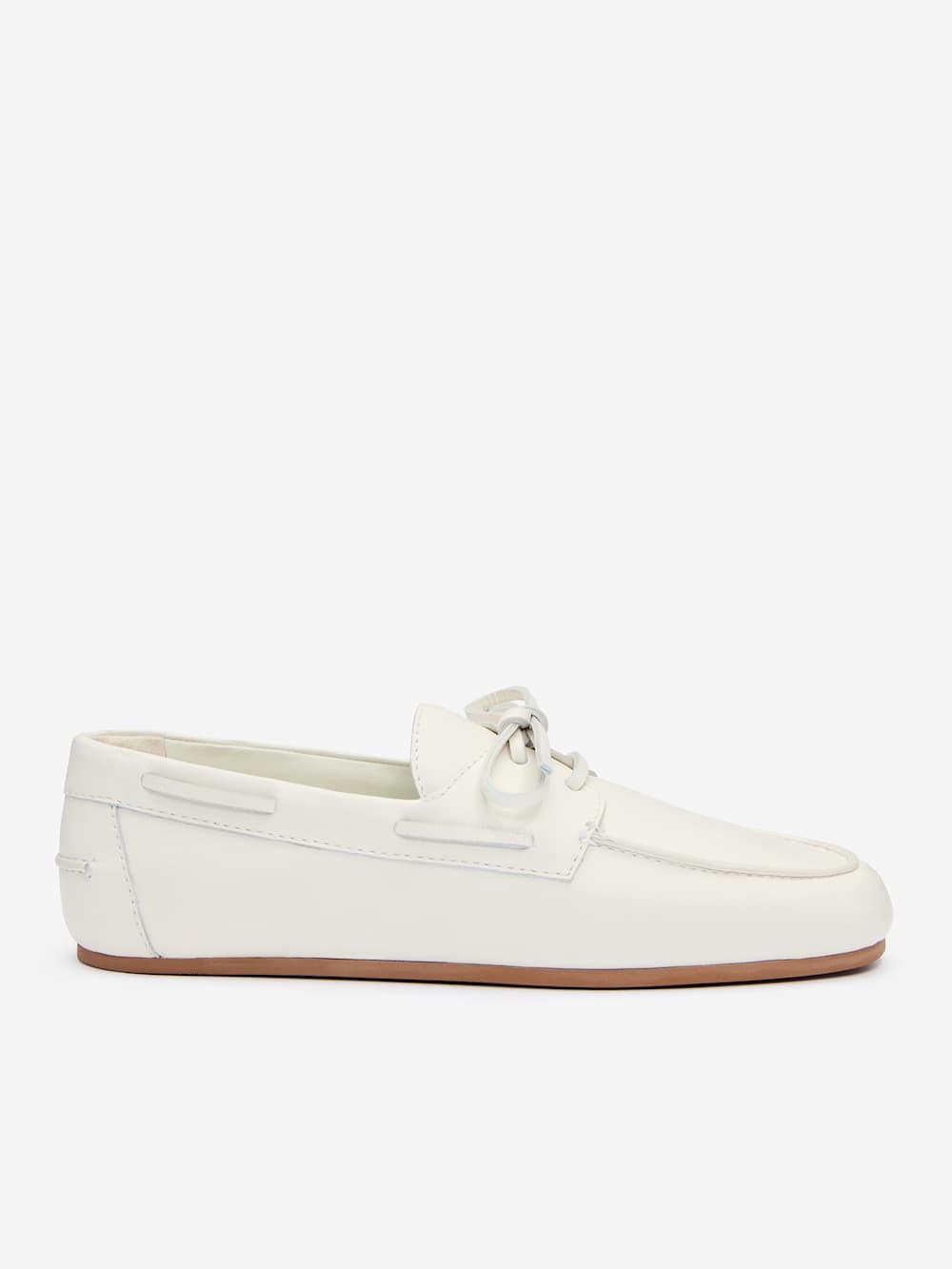 Reformation Fia Boat Loafer - White Leather