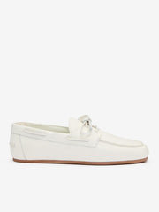 Reformation Fia Boat Loafer - White Leather