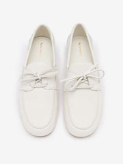 Reformation Fia Boat Loafer - White Leather