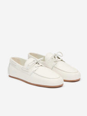Reformation Fia Boat Loafer - White Leather