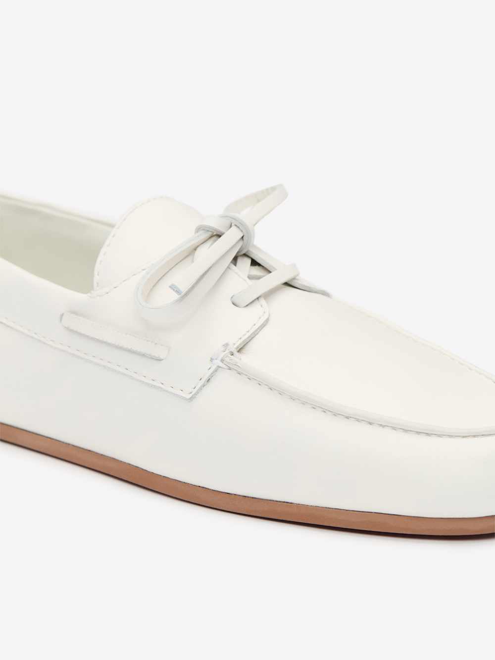 Reformation Fia Boat Loafer - White Leather