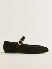 Reformation Tilly Ballet Flat - Black Suede
