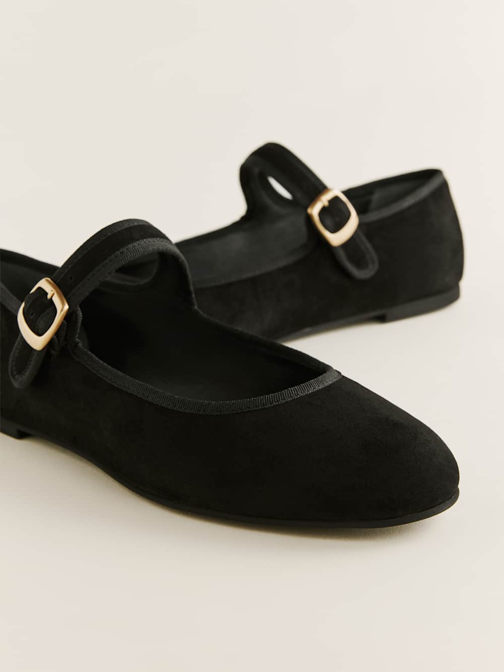 Reformation Tilly Ballet Flat - Black Suede