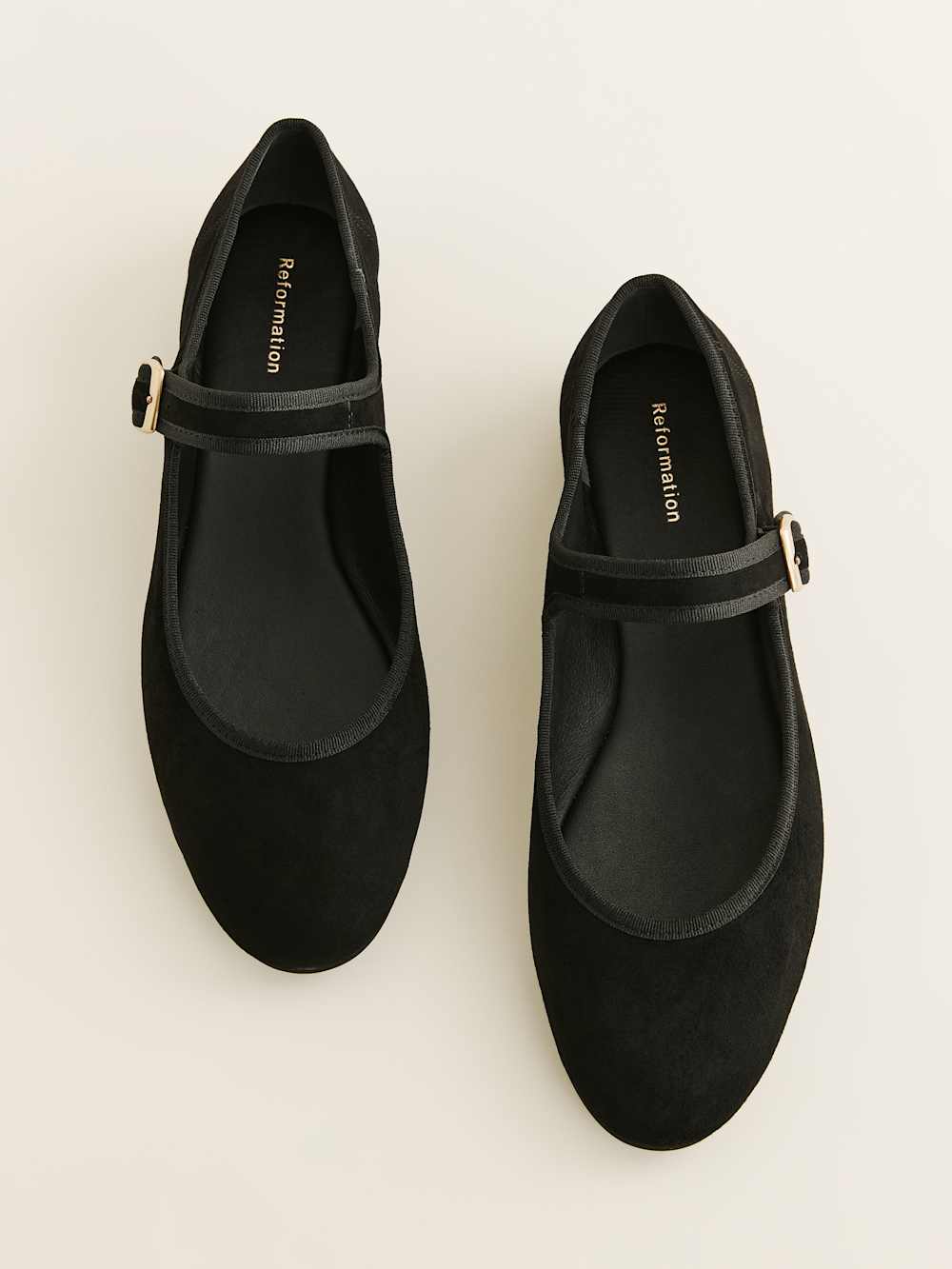Reformation Tilly Ballet Flat - Black Suede