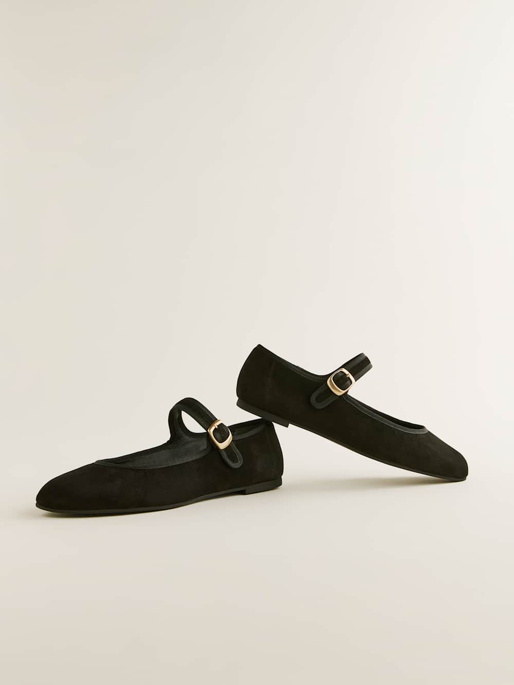 Reformation Tilly Ballet Flat - Black Suede