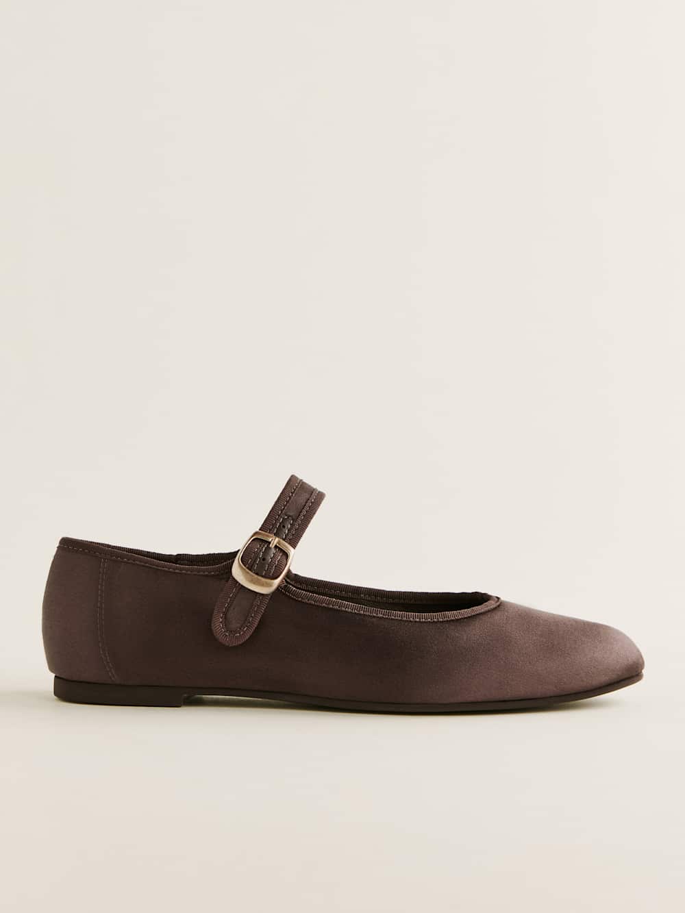 Reformation Tilly Ballet Flat - Chocolate Satin