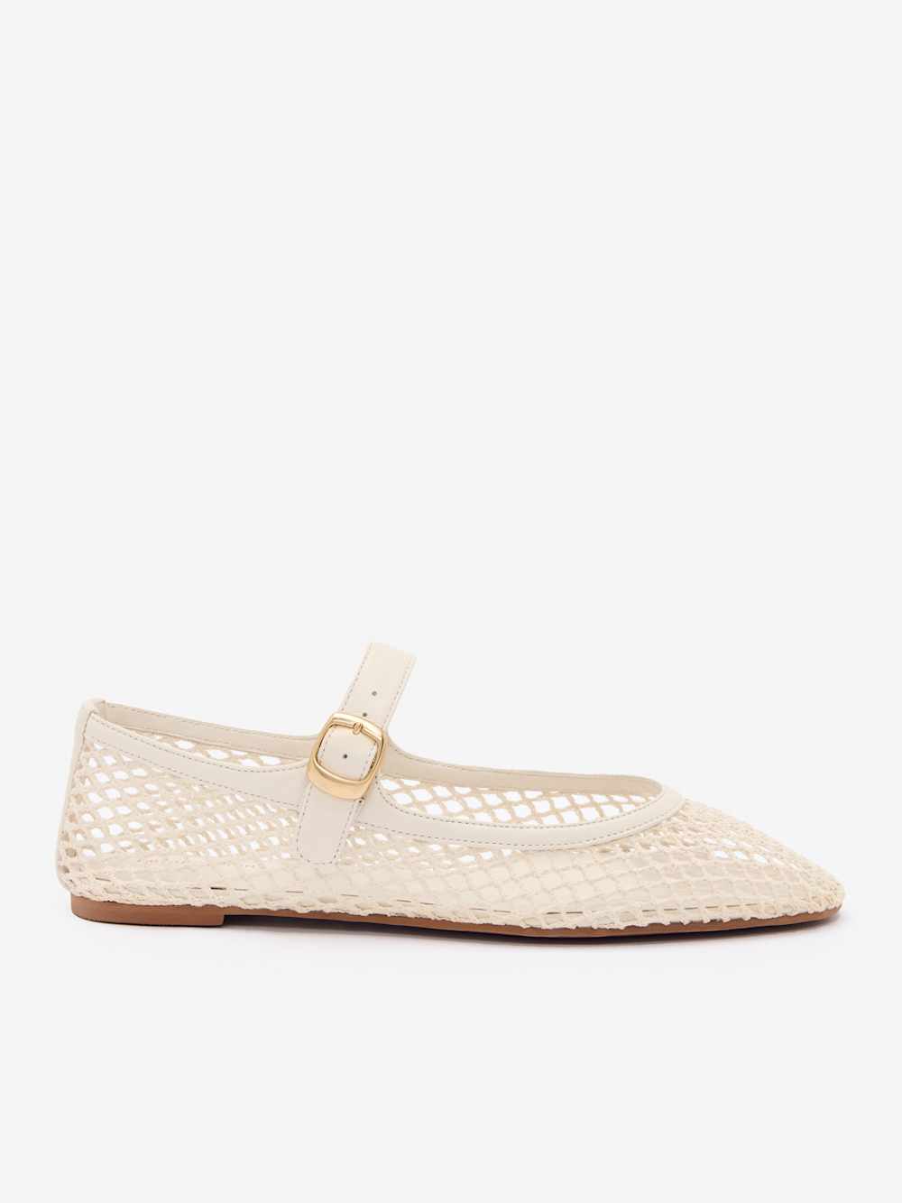 Reformation Tilly Ballet Flat - Ivory Crochet