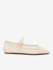 Reformation Tilly Ballet Flat - Ivory Crochet