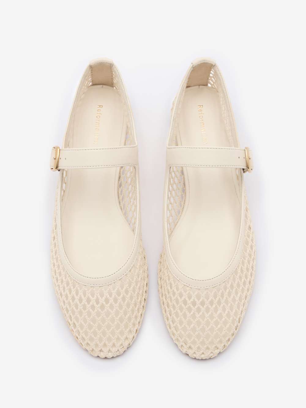 Reformation Tilly Ballet Flat - Ivory Crochet