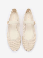 Reformation Tilly Ballet Flat - Ivory Crochet