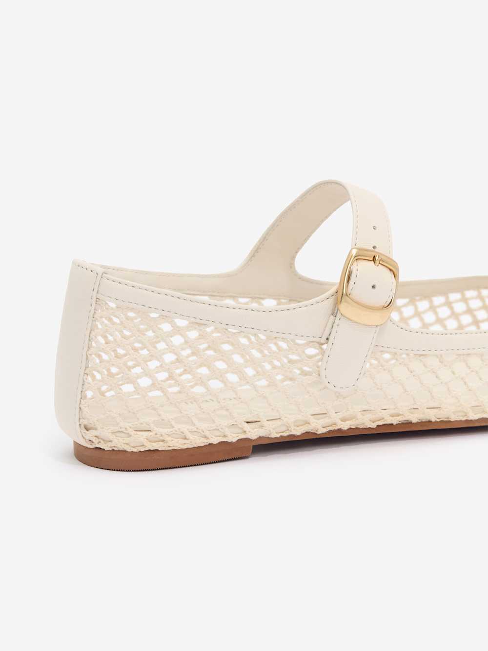 Reformation Tilly Ballet Flat - Ivory Crochet