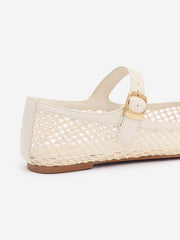 Reformation Tilly Ballet Flat - Ivory Crochet