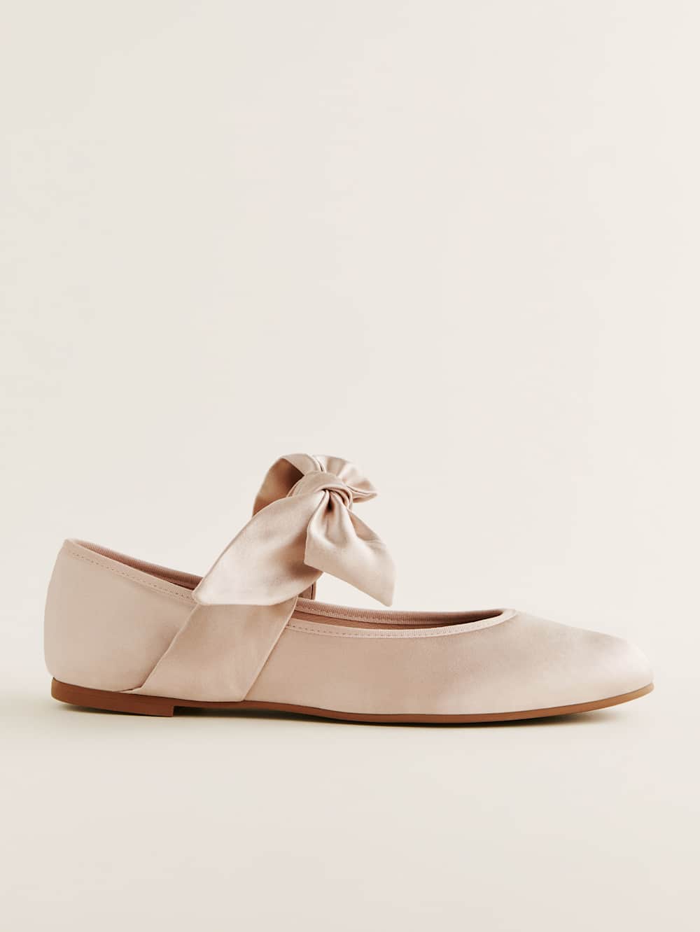 Reformation Talia Ballet Flat - Ballet Pink Satin