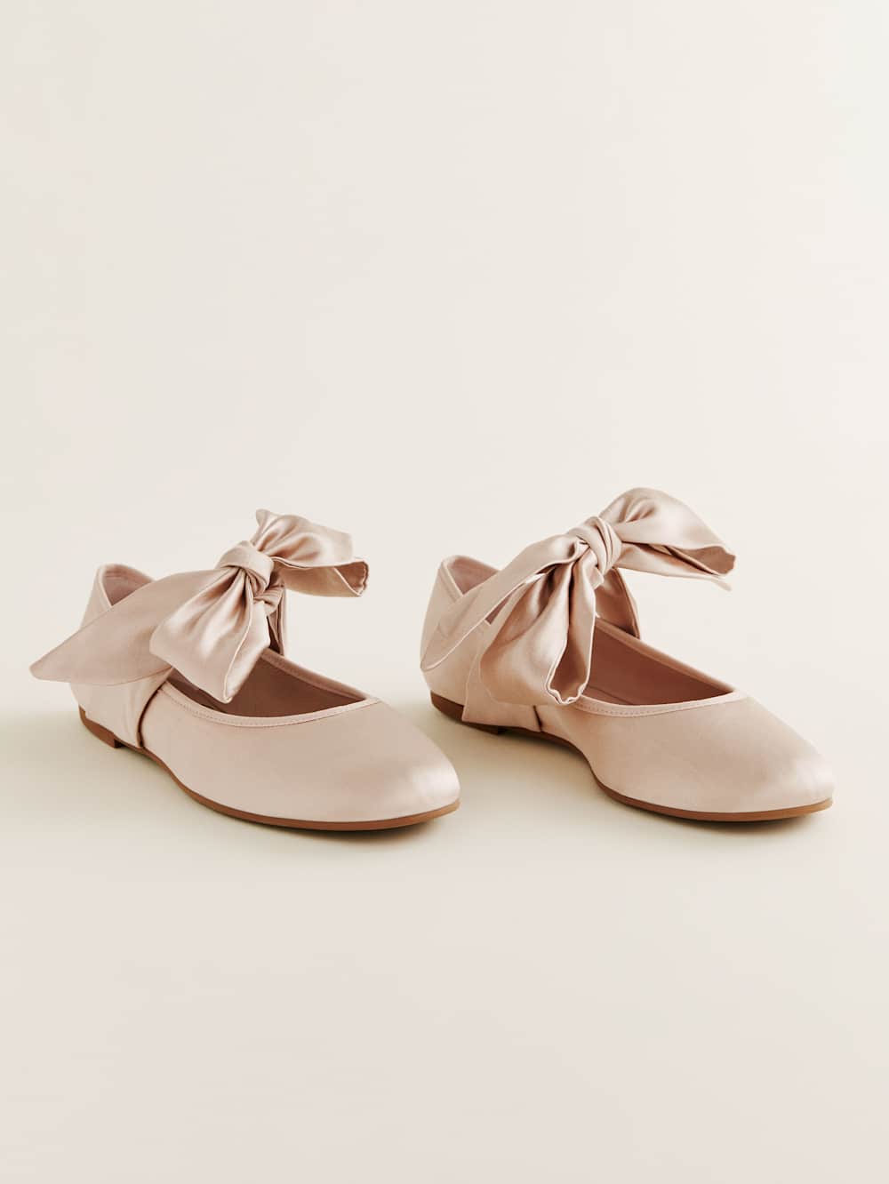 Reformation Talia Ballet Flat - Ballet Pink Satin