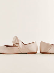 Reformation Talia Ballet Flat - Ballet Pink Satin