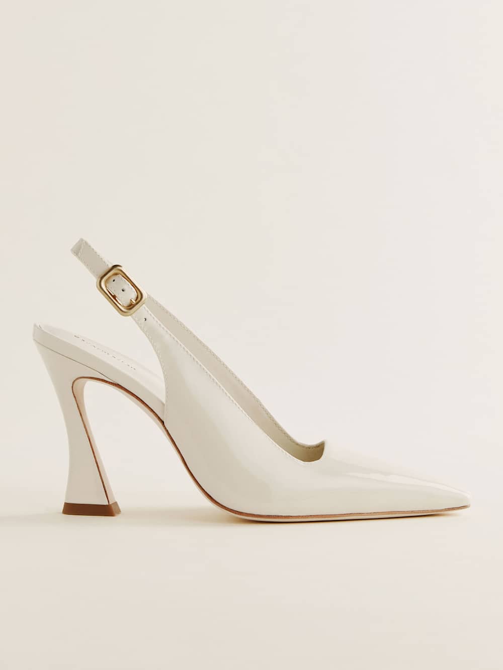 Reformation Nour Heeled Slingback - Almond Patent