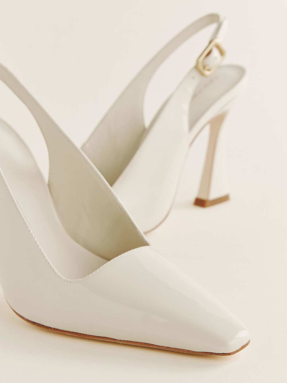 Reformation Nour Heeled Slingback - Almond Patent