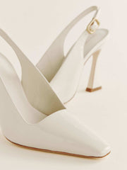 Reformation Nour Heeled Slingback - Almond Patent