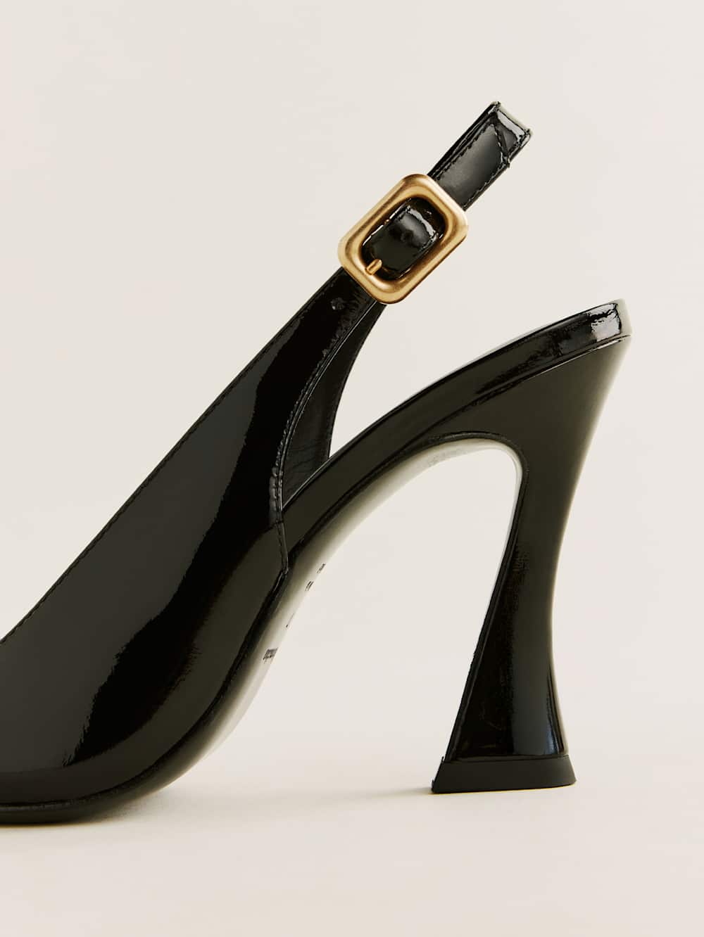 Reformation Nour Heeled Slingback - Black Patent