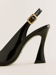 Reformation Nour Heeled Slingback - Black Patent