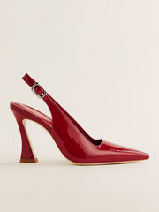 Reformation Nour Heeled Slingback - Scarlet Patent