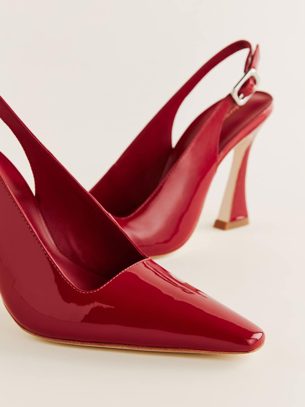 Reformation Nour Heeled Slingback - Scarlet Patent