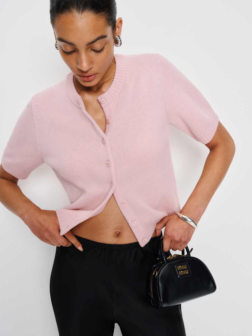 Reformation Maude Cashmere Cardigan - Cherry Blossom