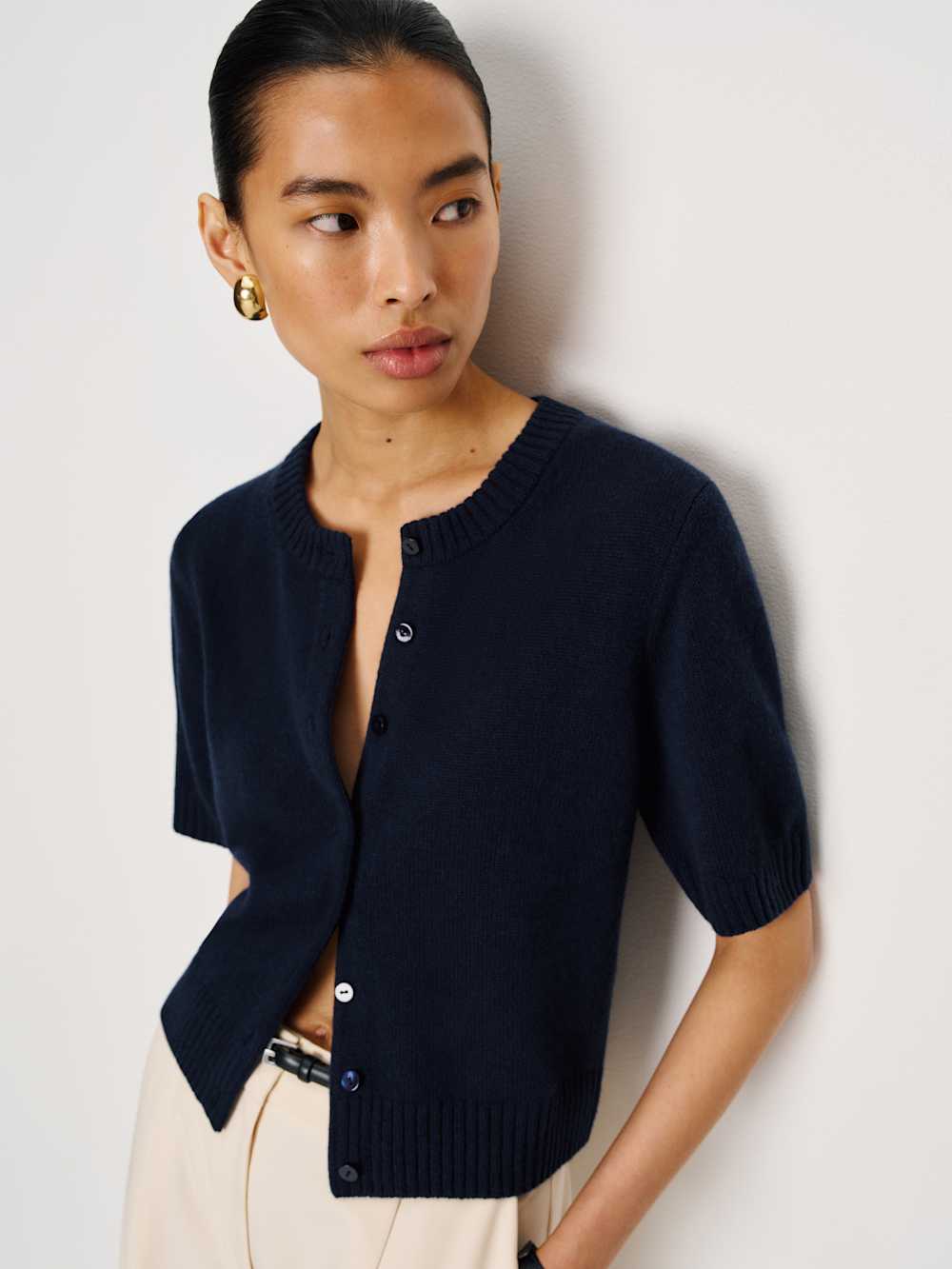 Reformation Maude Cashmere Cardigan - Navy