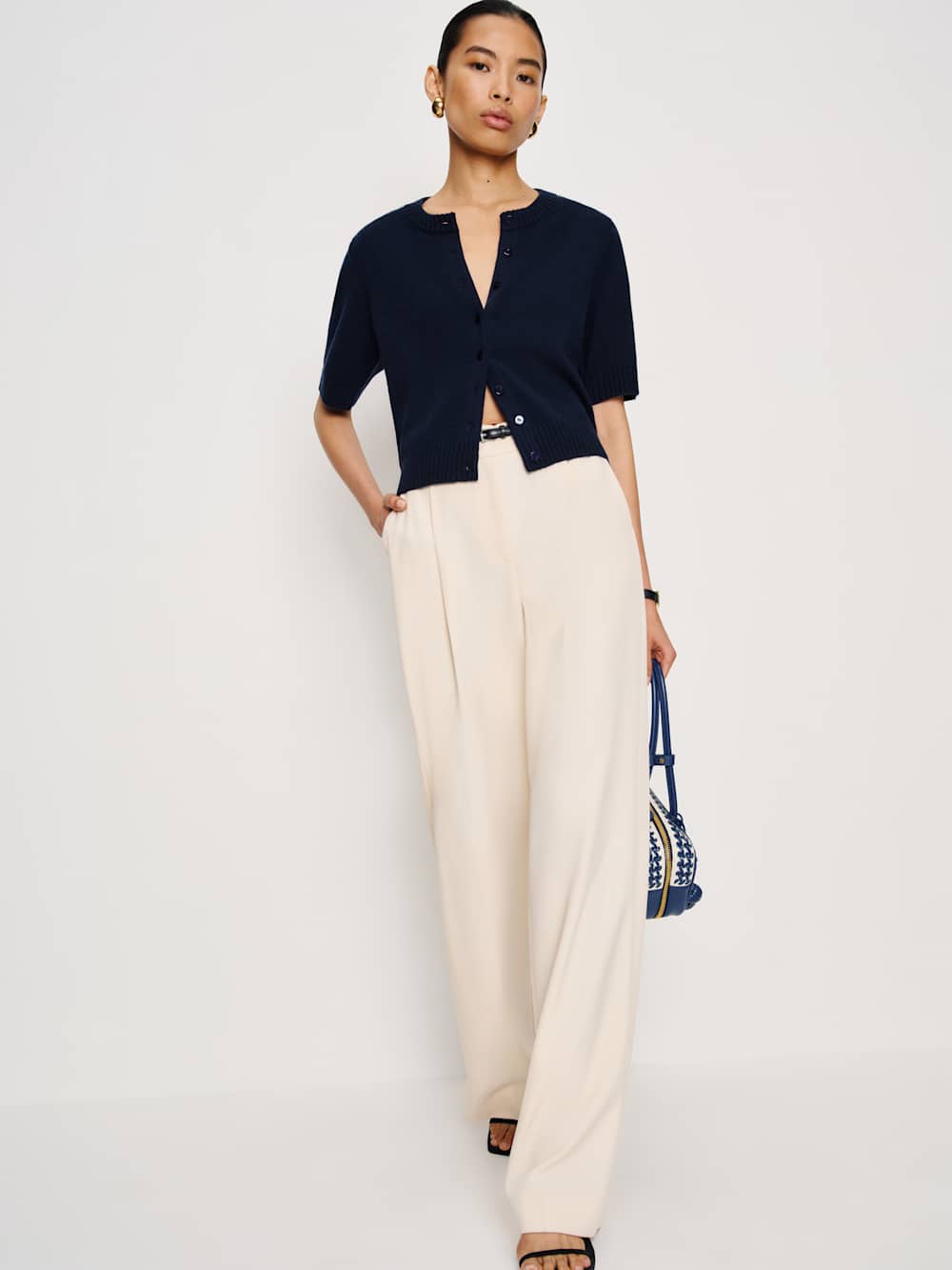Reformation Maude Cashmere Cardigan - Navy