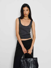 Reformation Monaco Cashmere Reversible Tank - Charcoal